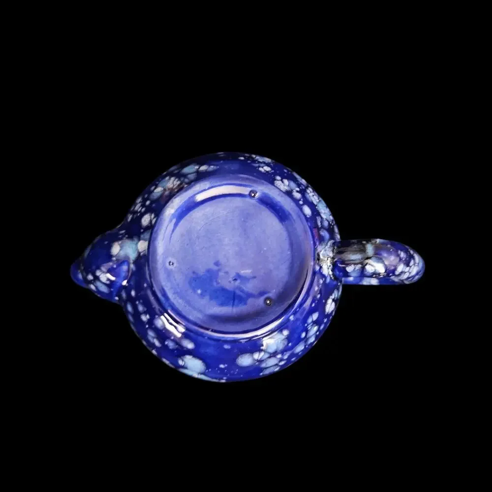 Vintage Studio Art Pottery Teapot Cobalt Blue Crystalline Glaze Handmade
